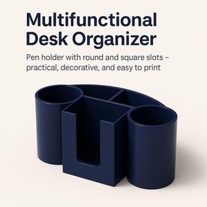 Multifunctional Desk Organizer – Rounded & Square Pen Holder Combo