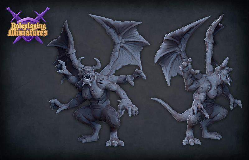 Four armed stone gargoyle