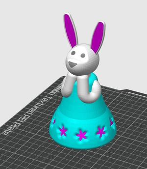 Print in Place Easter Bunny Girl
