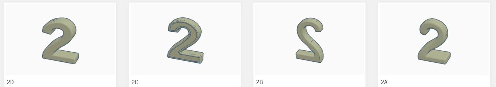Four variants of 3D number 2