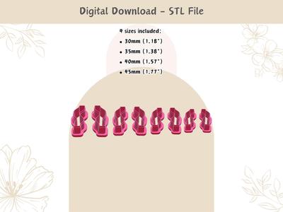Abstract Boho Shape Clay Cutter for Polymer Clay | Digital STL File | Clay Tools | 4 Sizes Summer