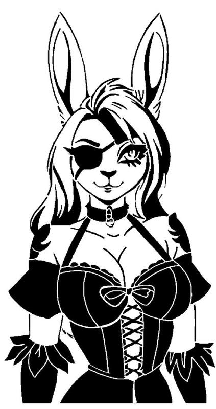 Rabbit Girl stencil