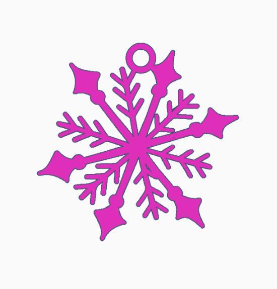 Snowflake Christmas Earring 2.stl