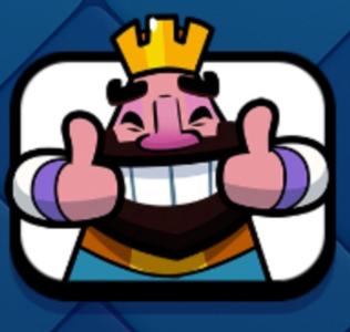 Thumbs Up King Emote from Clash Royale