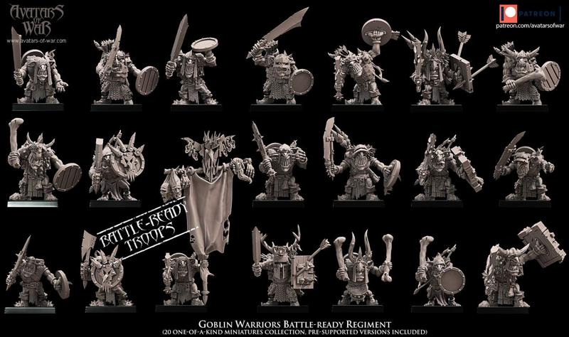 Goblin Warriors Battle-Ready regiment (20 Goblins)