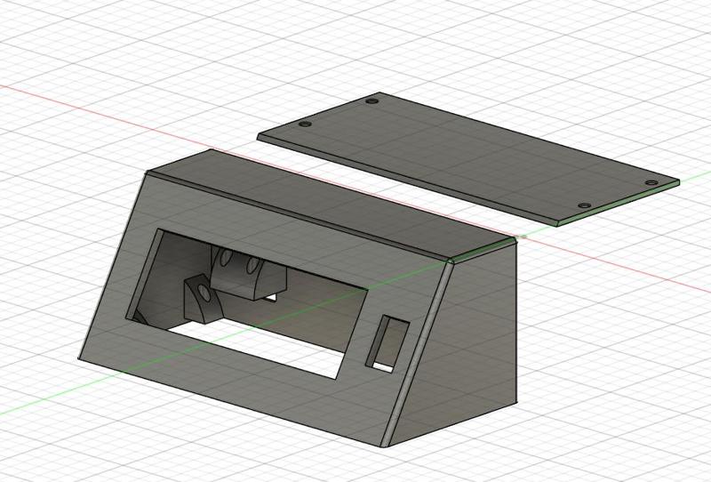 LCD 2x16 stand with on/off switch and micro USB port