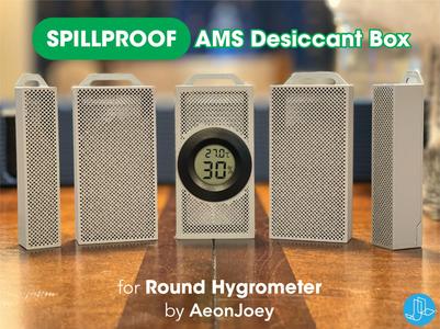 SPILLPROOF AMS Desiccant Box - ROUND Hygrometer