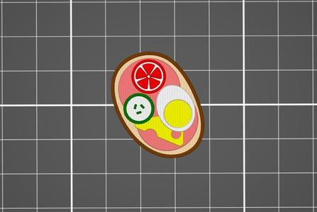 Open-faced sandwich magnet brooch