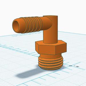 Oxygen Humidifier Bottle Adapter 90 deg.