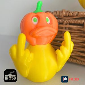 Duck You! Middle Finger Duck Pumpkin Head / No Supports