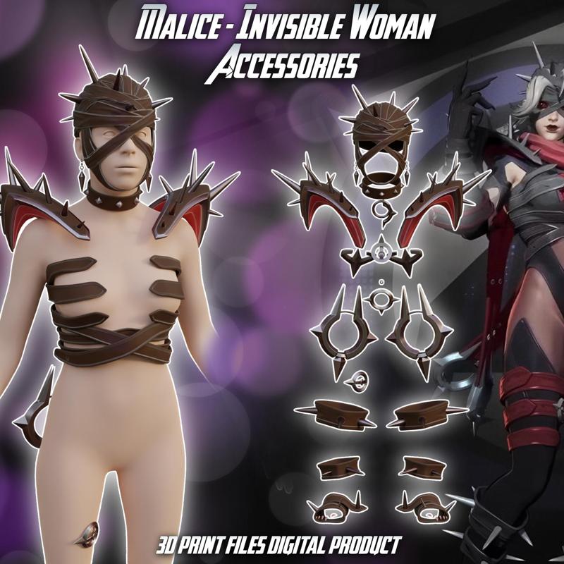  Invisible Woman Malice Skin Cosplay Accessories Marvel Rivals