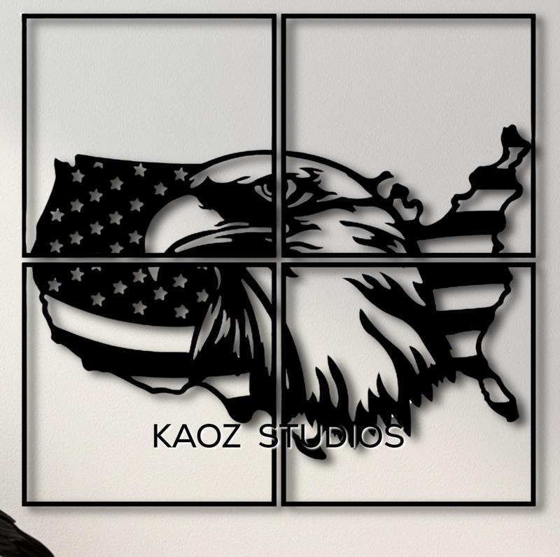 GIANT 2 FOOT WALL ART Eagle USA Flag - ANY PRINTER!