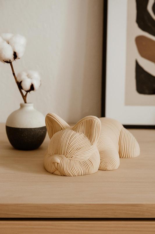 Japandi French Bulldog Sculpture - Stylish Art