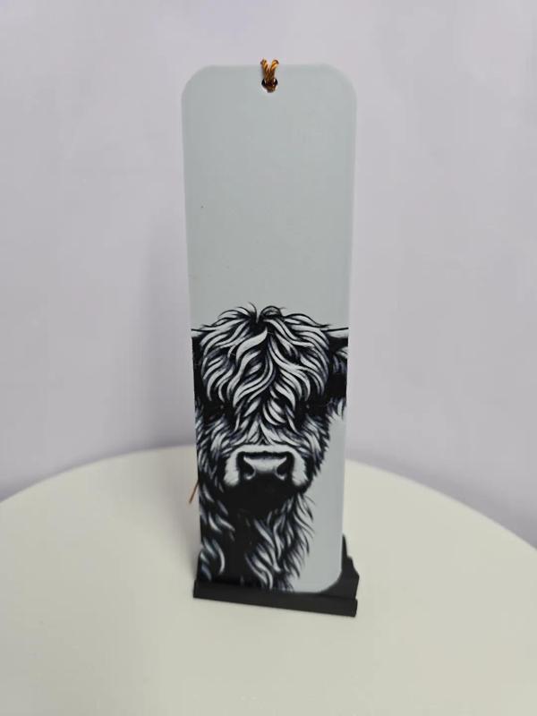 Highland Cow 3D Printed Bookmark – Hue Forge Multi-Color Design
