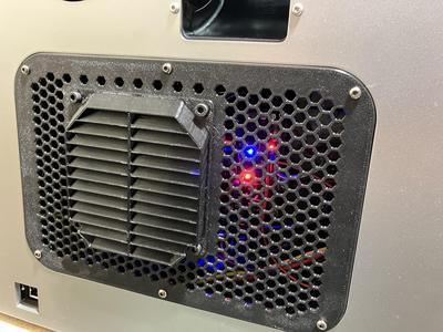Qidi Plus 4 Hex Mainboard Cover for 92mm fan with focused ducting