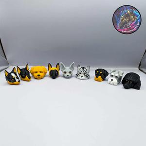 dog set 4 straw toppers and keychains