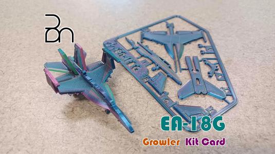 EA-18G Growler Aircraft Kit Card with Compliant Folding Wings