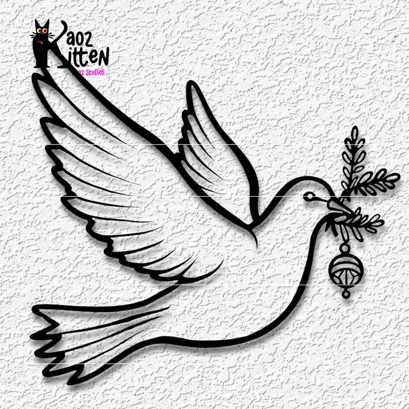 christmas dove wall art dove with mistletoe decor