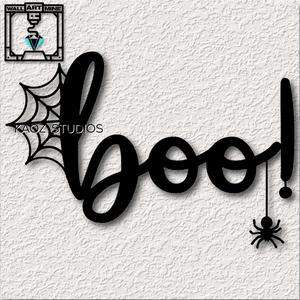 Boo Sign wall art Halloween decor Spider with Spiderweb