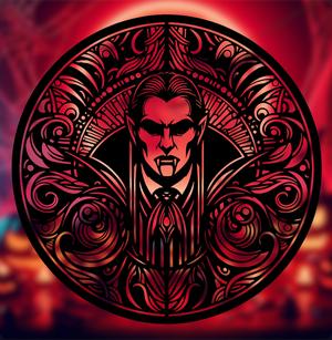 Spooky Halloween 2024 Series – Vampire Stained Glass Style (2D Geometric Wall Art)