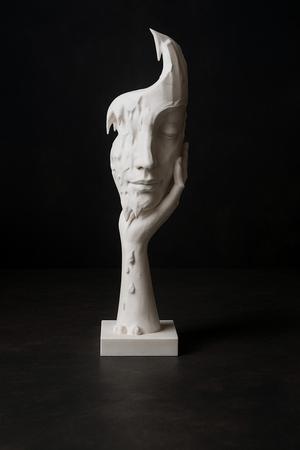  Surreal Melting Face Sculpture – Minimalist Decor