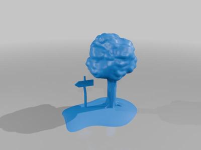 Tree on a Base with signpost