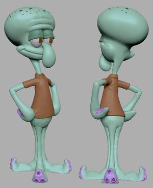 Squidward 3dprint ready