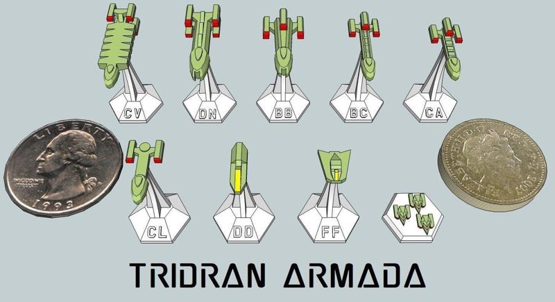 MicroFleet Tridran Armada Starship Pack