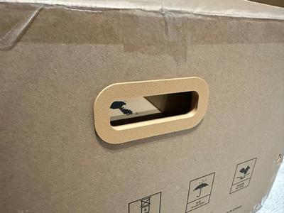 Handle for cardboard box   