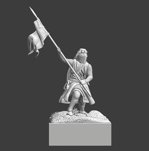 Medieval Crusader Knight - Hospitaller with banner
