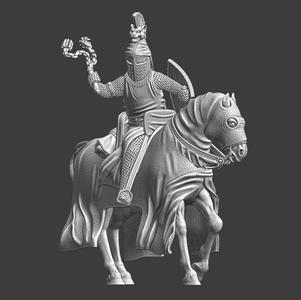 Medieval Knight crested helmet and flail