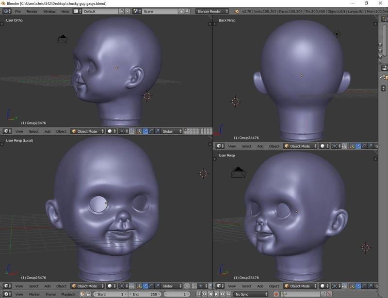 chucky HEAD Childs Play 2 Good Guys Low-poly