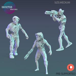 Future Robot Set A / Cyborg Scout / Skeleton Soldier / Exoskelet Officer / Space War Construct / Steampunk Battle Robot / Invasion Army / Cyberpunk Droid / Sci-Fi Encounter