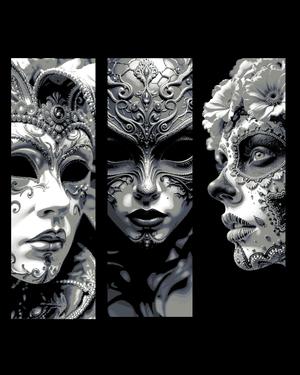 Celebration of Mask - Carnivale and Balls showcase the art - Set of bookmark