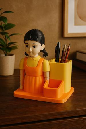 Squid Game Doll Multi-Purpose Holder – Desk Organizer
