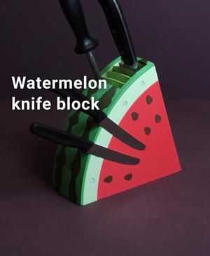 Watermelon knife block