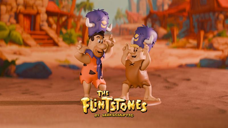 Fred Flintstone and Barney - Prehistoric Buddies Figurine Set
