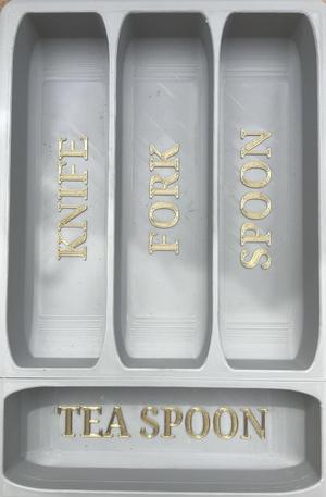 Labelled Cutlery drawer 