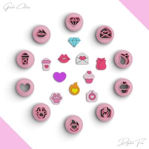 Valentine's Day Studs Polymer Clay Cutter Pack, Mini Valentine Set, 10 Models, 2 Size, No: 1331