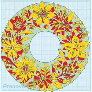 Three variants of flower wreath