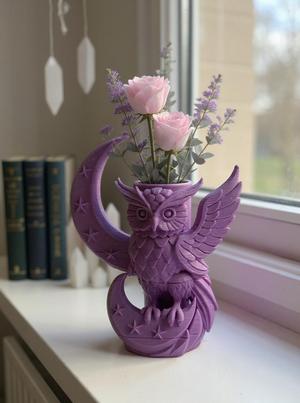  free  Lunar Owl Vase – Mystical Night-Inspired 3D Print
