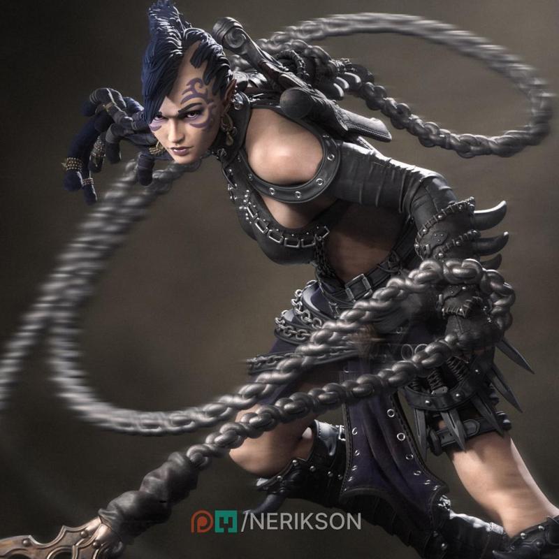 Zestari The Shadar'kai Chain Warrior [presupported]