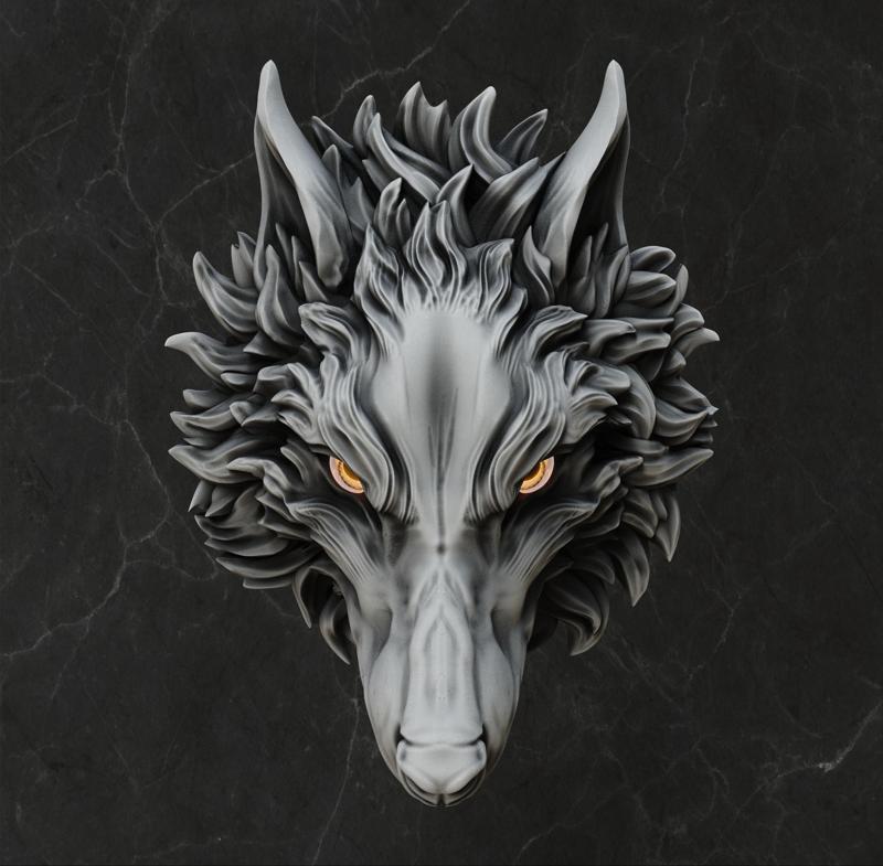 Wolf Head - Wall Decoration (Pre-Supported)