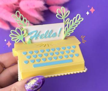 Flower Typewriter Kit Card