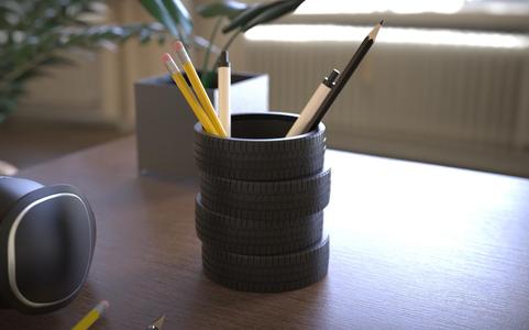 Racing Tyres Pencil Holder (Desk organizer)