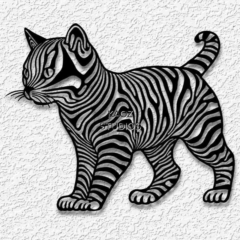 optical illusion kitty wall art cat decor 3d kitten