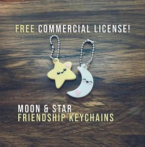 Moon & Star Friendship Keychains