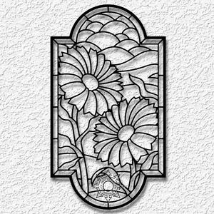 Stained glass flowers wall art sunfloewr decor