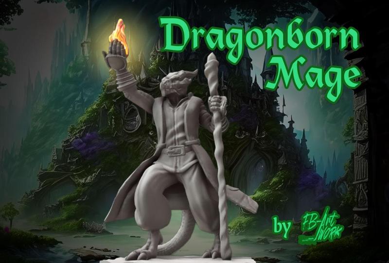 DnD Miniature Dragonborn Mage