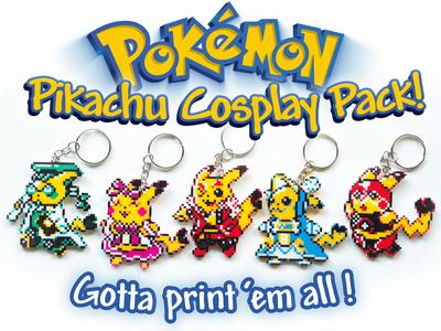 Pikachu Cosplay Pokemon Keychain Pack! - Pika!